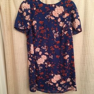 FOREVER 21 BLUE AND ORANGE FLORAL DRESS